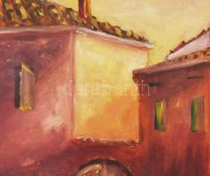 Berto jelzéssel: Mediterrán városrészlet, 1972. Olaj, vászon, kartonon. 20×30 cm