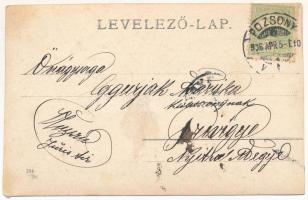 1906 Pozsony, Pressburg, Bratislava; Hal tér, zsinagóga, Szentháromság szobor / square, synagogue, H...