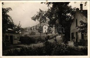 1938 Badacsony, látkép a Neptun és Hableány szállodákkal, üzlet (szakadás / tear)