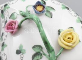 Herendi, Óherendi petrezselyem mintás levél formájú bonbonniere. Kézzel festett, jelzett, plasztikus...