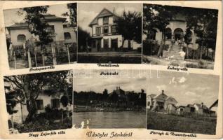 1932 Zánka, Prokopecz villa, vasútállomás, Székely villa, Nagy Lajos-féle villa, Parragh és Vranovits villák, part részlet (felületi sérülés / surface damage)