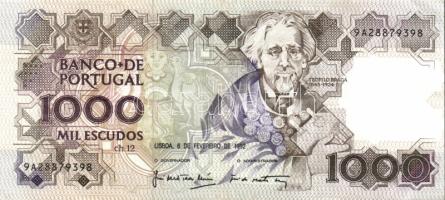 Portugália 1992.2.6. 1000Esc T:III+