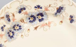 Zsolnay búzavirág mintás süteményes készlet. Jelzett, minimális kopással, hibátlan, teljes