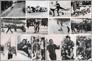 1936 Gyűjtőképek a téli olimpiáról, 1-87-ig sorszámozva, 14 db 17×12 cm, 73 db 12×8 cm
