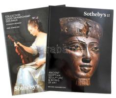 Sothebys 2 darab árverési katalógus, egyiptomi antikvitás és klasszikus festészet témában, 2015.