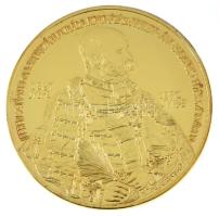 DN Magyar Aranyóriások - Ferenc József koronázási emlékérem 1892 aranyozott Cu utánveret kapszulában, tanúsítvánnyal (46mm) T:PP