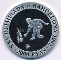 Spanyolország 1991. 2000P Ag "Nyári Olimpia 1992 Barcelona - Bowling" T:PP Spain 1991. 200...