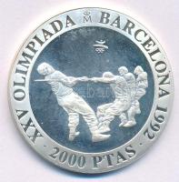 Spanyolország 1992. 2000P Ag "Nyári Olimpia 1992 Barcelona - Kötélhúzás" T:PP patina, ujjl...