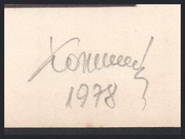 Koppány Frigyes (?-?): Színes kompozíció, 1978. Filctoll, papír, jelzett, papírra kasírozva. 15x15 c...