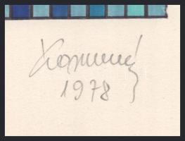 Koppány Frigyes (?-?): Felfelé törekvés, 1978. Filctoll, papír, jelzett, papírra kasírozva. 15x15 cm