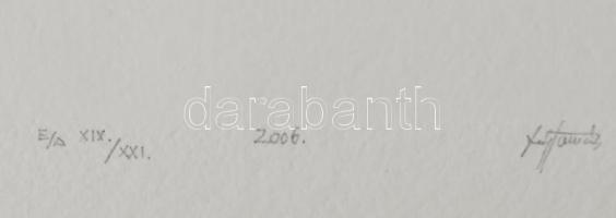 Kovács Tamás László (1964-): "Lebegés". Száraz, magasnyomás, akril, papír, jelzett, művész...