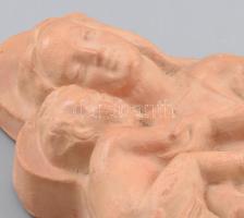 cca 1930, Szűz Mária a kisded Jézussal. Engóbozott kerámia, kis kopással, m: 47 cm