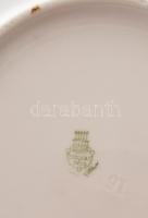 Zsolnay aprórózsás 5 személyes szett, tányér és csésze, jelzett, kopással