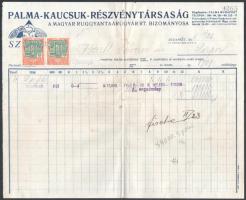 1926 Palma-Kaucsuk R.T., a magyar ruggyantaárúgyár R.T. bizományosa fejléces számla, nagyalakú