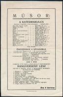 1922 Pápa, Katedrakulcs bencés ifj. színi előadás a Pápai Színházban + Hangverseny a Griff-szállóban