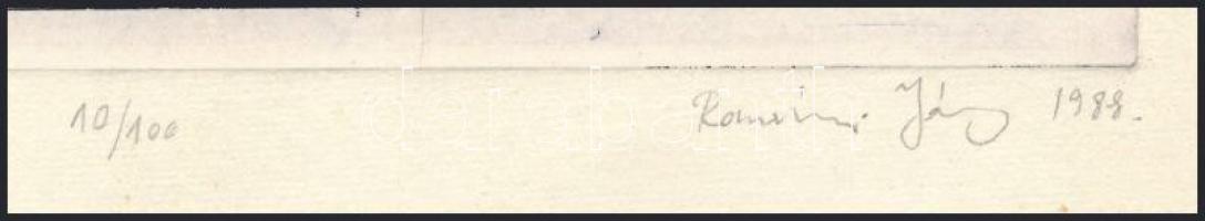 Romvári János (1953- ): Parádfürdő - Vízmúzeum, 1988. Rézkarc, papír, jelzett, számozott: 10/100. 15...