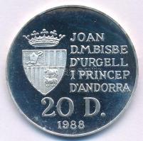 Andorra 1988. 20D Ag "XXV. Nyári Olimpia Barcelona - Torna" T:PP karc, ujjlenyomat Andorra...