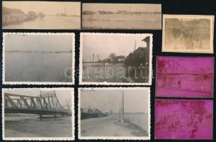cca 1910-1930 Arad, árvíz, 25 db kisméretű fotó, 4×5,5 és 5,5×8 cm közötti méretekben