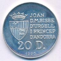 Andorra 1990. 20D Ag "XXV. Nyári Olimpia Barcelona - Lovaglás" T:PP karc, ujjlenyomat Ando...