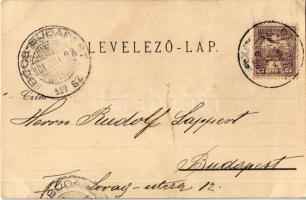 1901 Dévény, Theben a. d. Donau, Devín (Pozsony, Bratislava); Árpád szobor / monument (EK)