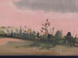 Kádár Tibor (1946-): Mosónő. Olaj, farost, jelzett, hátoldalán címkén feliratozott. Dekoratív fakere...