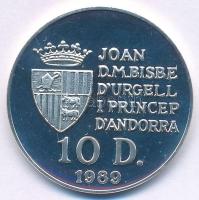 Andorra 1989. 10D Ag "XVI. Téli Olimpia Albertville" T:PP karc Andorra 1989. 10 Diners Ag ...