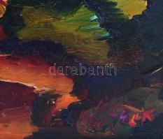 Olvashatatlan jelzéssel, feltehetően német v. szovjet festő, XX.. sz. második fele: Színes kép. Olaj...