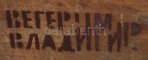 Olvashatatlan jelzéssel, feltehetően német v. szovjet festő, XX.. sz. második fele: Színes kép. Olaj...