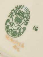 Zsolnay pillangó mintás ékszeres tálka, jelzett, hibátlan, 11,5x7,5 cm