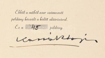 Kassák Lajos összegyűjtött versei. (Számozott, aláírt). Bp., [1945], Új Idők Irodalmi Intézet (Singe...