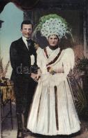 Magyar folklór, házaspár, Hungarian folklore, wedding couple