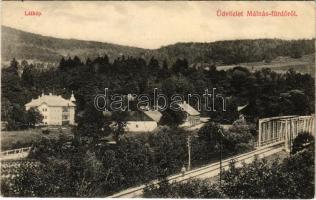 1909 Málnásfürdő, Baile Malnas; vasúti híd. Gere István kiadása / railway bridge (EK)