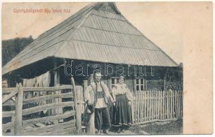 Gyertyánliget, Polyana-Gyertyánliget, Kabola Polyána, Kobyletska Poliana (Máramaros, Maramures); egy falusi ház. Weingarten Zsigmond kiadása / house in the village, folklore (EK)