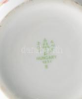 Hollóházi 3 darab tárgy: váza, gyertyatartó. Jelzett, hibátlan, m: 12-17 cm