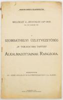 1913 Magyar Királyi Államvasutak - A szombathelyi üzletvezetőség B táblázatába tartozó alkalmazottainak rangsora, melléklet a Hivatalos Lap-hoz, gyűrődésekkel