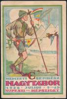 1926 Nemzeti cserkész nagytábor, 1926. júl. 9-23. Újpesti - Népsziget. Szerk. és kiadja: Nagytábortanács. Bp., 1926., Korvin-ny., 16 p. Szövegközti fekete-fehér fotókkal, illusztrációkkal. Az utolsó lapon térképpel. Kiadói illusztrált papírkötés, a borítón Márton Lajos (1891-1953) színes rajzával.