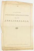 1906 A Csíktusnádi Gyógyfürdő Szövetkezetének 1906. évi zárszámadása, gyűrődésekkel, szakadásokkal