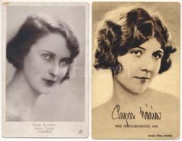 2 db RÉGI motívum képeslap: magyar szépségkirálynők (Miss Magyarország 1930: Papsz Mária, Miss Europa: Bözsi Simon) / 2 pre-1945 motive postcards: Hungarian beauty queens