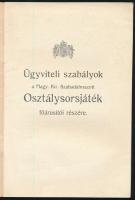 1910 Ügyviteli szabályok a M. Kir. Szabadalmaztatott Osztálysorsjáték főárusítói részére, 16p