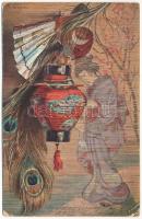 21 db RÉGI művész motívum képeslap vegyes minőségben / 21 pre-1945 art motive postcards in mixed qua...