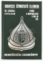 1996 Budapesti útmutató és címtár - Rendőrségi zsebkönyv, VI. (XXXII). évfolyam. Bp., 1996, KFTK. Térkép-melléklettel, kiadói műbőr-kötés.