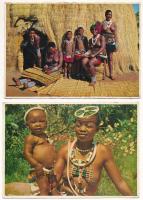 6 db MODERN afrikai folklór képeslap félmeztelen nőkkel / 6 modern African folklore postcards with h...