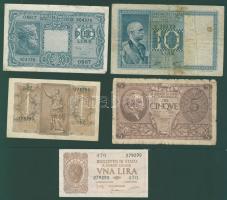 Olaszország/Biglietto di Stato 1935-44. 1L 2klf db, 5L, 10L 2klf db T:II,III,IV Összesen 5klf db!