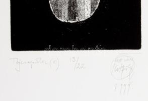 Nagy Gábor (1949-): Táj (...), 1999. Rézkarc, papír, jelzett, 13/22 számozással, 22×10,5 cm