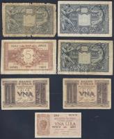 Olaszország/Biglietto di Stato 1939-44. 1L (3x) 2klf, 5L, 10L (3x) T:II,III,IV Összesen 7db!