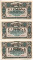1920. 10K (3x) sorszámkövetők "a 077 356.669 - a 077 356.671" T:AU  Adamo K14
