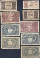 Olaszország/Biglietto di Stato 1939-44. 1L (3x) 2klf, 5L (2x), 10L (4x) T:II,III,IV Összesen 9db!