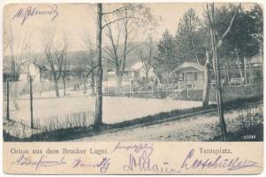 1913 Királyhida, Bruckújfalu Tábor, Brucker Lager, Bruckneudorf; Tennisplatz / tenisz pálya, sport / tennis court (EK)