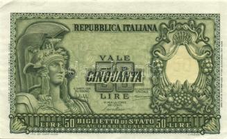 Olaszország/Köztársaság/Biglieto di Stato 1951. 50L T:II+