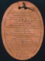 1944 Szegedi édesnemes paprika ELSŐRENDŰ felülbélyegzéssel, ólomzáras tanúsítvány